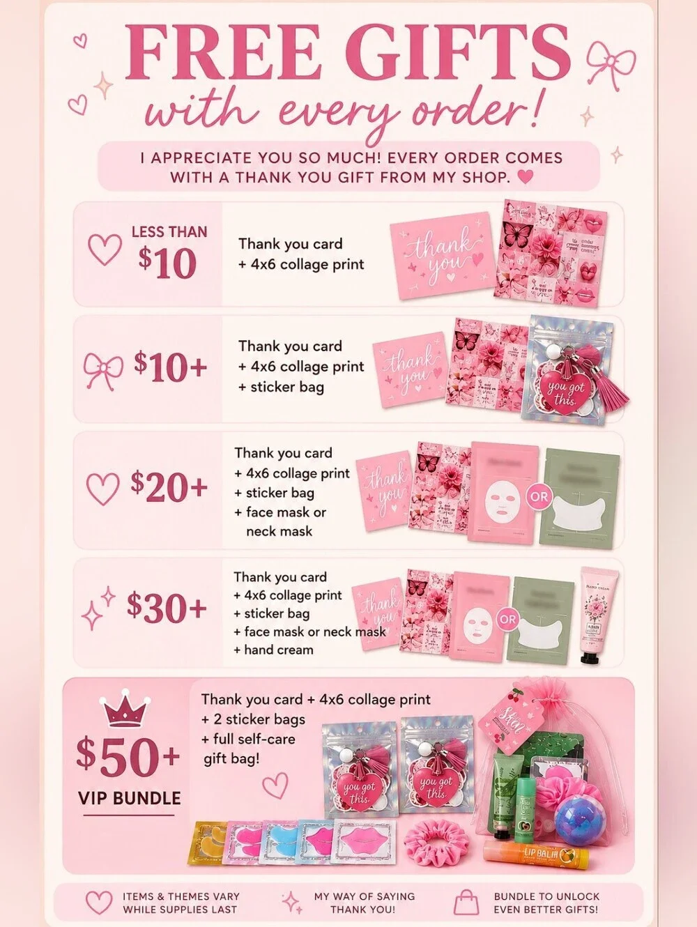 Free Gifts Promotional Poster - Pink